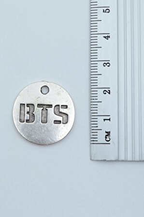 BTS Madalyon Gümüş Kaplama Kolye Ucu