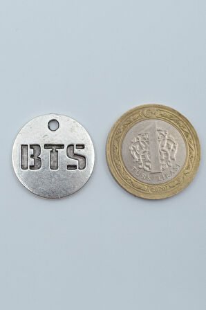 BTS Madalyon Gümüş Kaplama Kolye Ucu