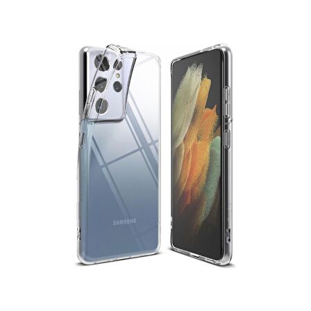 Smcase Samsung Galaxy S21 Ultra 5G Kılıf Lüks Korumalı Silikon  Tam Kapatan Nano Ekran Koruyucu