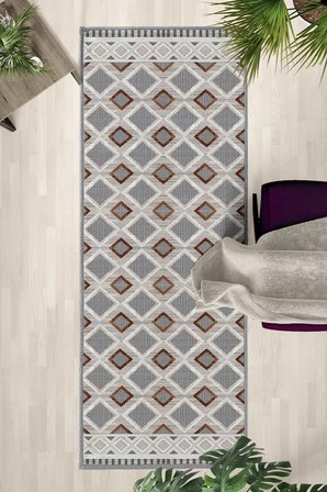 Maldiv Modern Dijital Baskı Yıkanabilir Kaymaz Yolluk Halı
