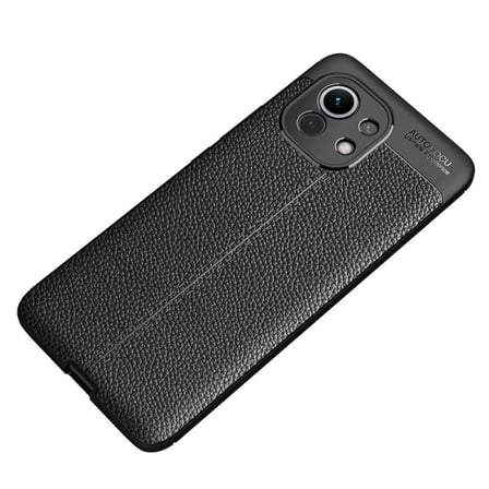 Smcase Xiaomi Mi 11 Kılıf Lüks Kamera Korumalı Deri Dokulu Silikon  Tam Kapatan Ekran Koruyucu