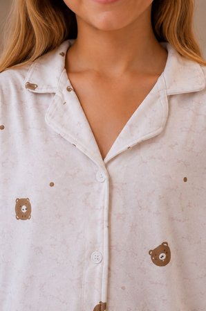 Kız Çocuk Aile Boyu Pamuklu Desenli Pijama Takım TKM1023