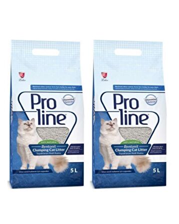 ProLine Topak İnce Parfümsüz Bentonit Kedi Kumu 5lt 2 Adet