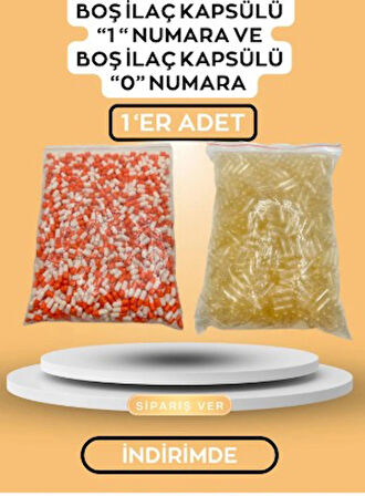 Boş İlaç Kapsülü “1 “ Numara ve boş ilaç Kapsülü “0” numara Daha Uyguna