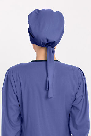 Düz Fırtına Mavisi Tesettür Doktor Hemşire Hastane Aşçı Cerrahi Bone