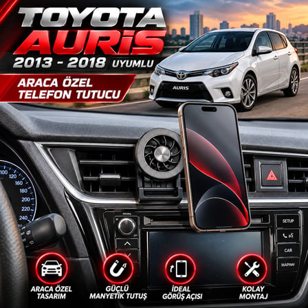 Toyota Auris 2013-2018 Uyumlu Araca Özel MagSafe Telefon Tutacagı