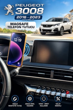 Peugeot 3008 2016-2023 Uyumlu Araca Özel MagSafe Telefon Tutacagı