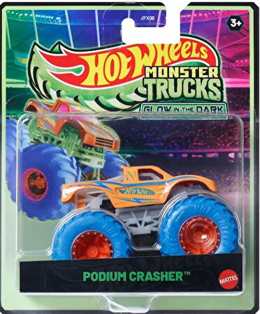 Hot Wheels Monster TRUCKS Karanlıkta Parlayan Mattel Podium Crasher -JFX12