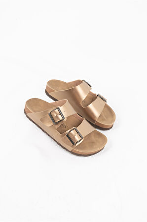 Unisex Ortopedik Tabanlı Konfor Modeli Terlik Çift Bantlı Tokalı Günlük Rahat Dışarı Ev İçi Terliği