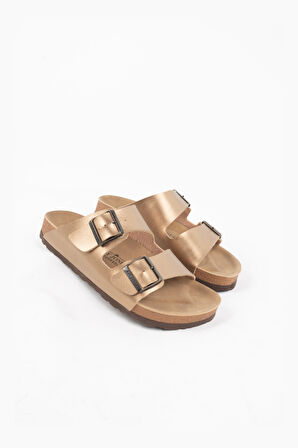 Unisex Ortopedik Tabanlı Konfor Modeli Terlik Çift Bantlı Tokalı Günlük Rahat Dışarı Ev İçi Terliği