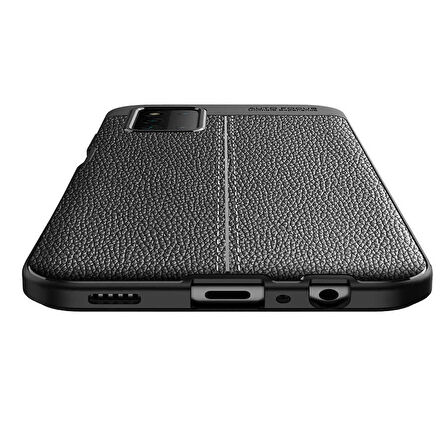 Gpack Samsung Galaxy A03S Kılıf Niss Silikon Deri Görünümlü KorumalıNano Glass