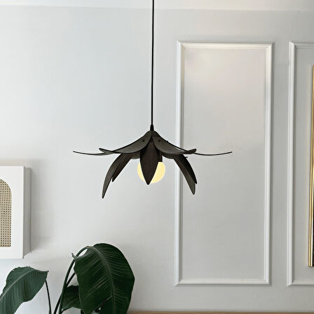 Lotus Avize – Ahşap Modern ve Minimal Tasarım Avize, İskandinav Salon ve Oturma Odası Aydınlatması