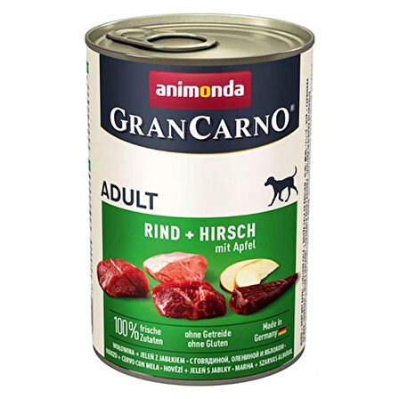 Animonda GranCarno Sığır Etli Elmalı ve Geyik Etli Yetişkin Köpek Konservesi 6 Adet 400 Gr 