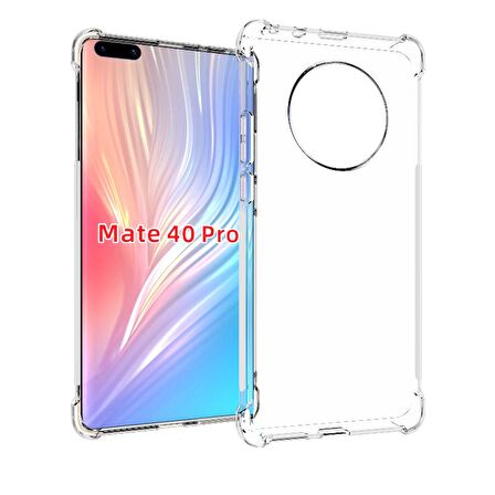 Smcase Huawei Mate 40 Pro Kılıf Darbe Korumalı Silikon  Tam Kapatan Ekran Koruyucuo