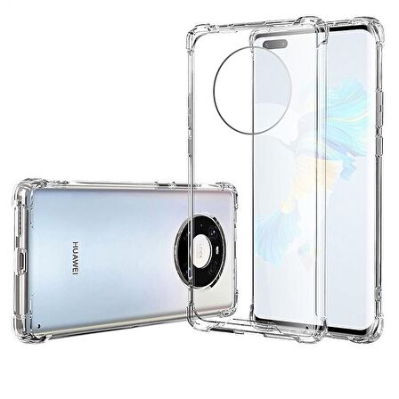 Smcase Huawei Mate 40 Pro Kılıf Darbe Korumalı Silikon  Tam Kapatan Ekran Koruyucuo