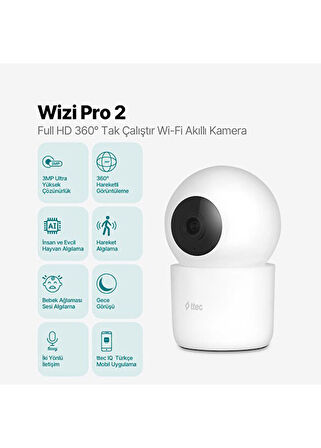 Ttec Wizi Pro 2 Full HD 360° Tak Çalıştır Wi-Fi Akıllı Kamera