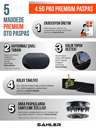 Sahler Honda City 2019+ Uyumlu 4.5D Premium Havuzlu Paspas ve Liner Marka 3D Bagaj Havuzu