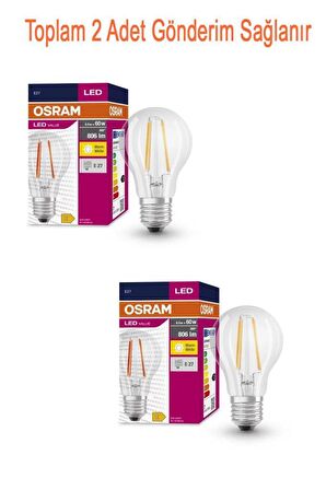 Osram Ledvalue 6,5W (60W) Rustik Led Ampul Sarı 2700K - E27 Duy