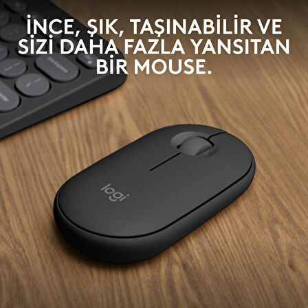Logitech M350s Pebble 2 Bluetooth Kablosuz Sessiz Kompakt Mouse - Siyah
