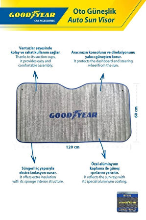 Güneşlik Unıversal 120x60 Cm Uzunluk 3mm Kalınlık