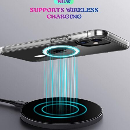 Smcase iPhone 11 Pro Max Kılıf Coss Wireless Destekli Hibrit Silikon  Wireless Şarj Aleti