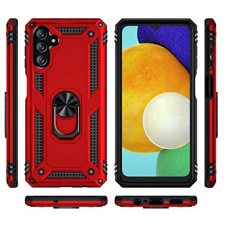 Gpack Samsung Galaxy A13 Kılıf Vega Tank Standlı Yüzüklü Mıknatıslı