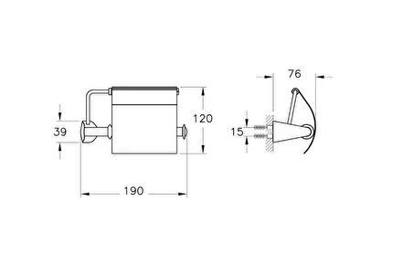 VitrA Base 800 Kapaklı Tuvalet Kağıtlığı Krom A44086