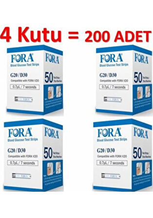 Fora G20 / D30 Şeker Ölçüm Strip 4 x 50'li
