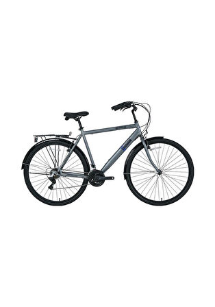 Bisan Hardy Erkek Şehir Bisikleti 55cm V 28 Jant 21 Vites Parlak Gri Siyah Mavi Gri