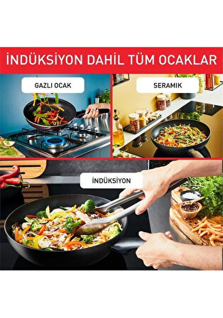 Tefal Titanyum 6X Excellence İndüksiyon Tabanlı 22 cm Sahan