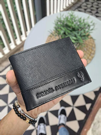 VİSSO 1272 SİYAH RENK HAKİKİ DERİ ÇANTA İSME ÖZEL HEDİYELİK CÜZDAN Erkek Kadın  SİYAH RENK