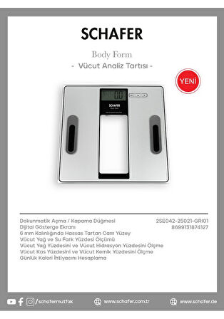 Schafer Body Form Vücut Analiz Tartısı Baskül