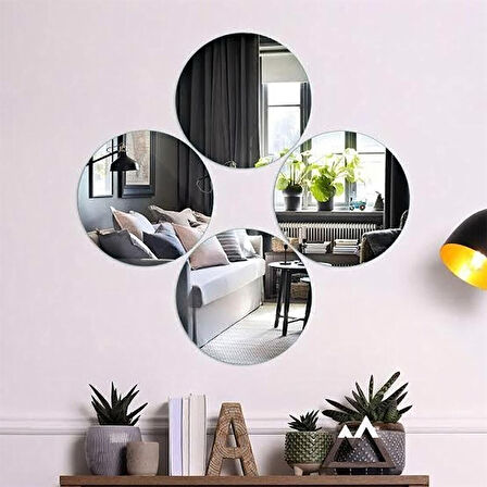 Dekoratif Yuvarlak Ayna 15*15 Cm 4 Adet