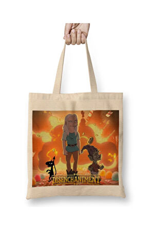 Disenchantment Poster Afiş Beyaz Bez Çanta Uzun Saplı Alışveriş Çantası Plaj Çantası