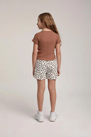 Kız Çocuk Baskılı Şort Etek