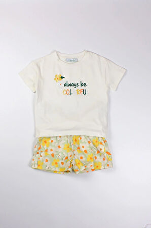 Cichlid Kız Çocuk Poplin Şort Takım