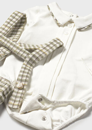 Mayoral Newborn Kız Bebek Askılı Şort Gömlek Takım