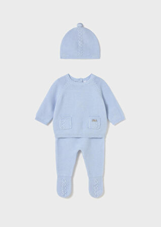 Mayoral Newborn Erkek Bebek Şapkalı Triko Takım