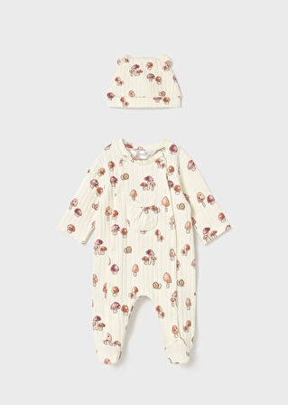 Mayoral Newborn Kız Bebek Tulum ve Şapka Takım