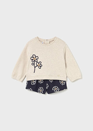 Mayoral Kız Bebek Sweatshirt ve Şort Takım