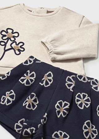 Mayoral Kız Bebek Sweatshirt ve Şort Takım