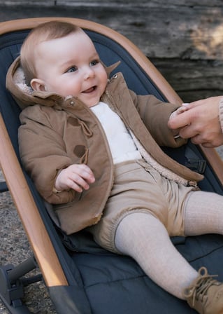 Mayoral Newborn Erkek Bebek Çoban Düğmeli Mont Kahverengi