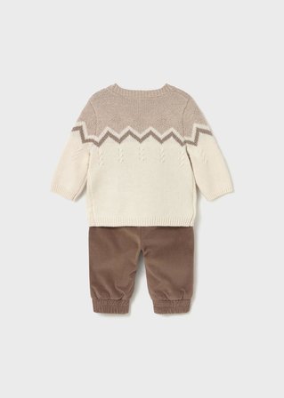 Mayoral Newborn Erkek Bebek Kazak Ve Pantolon Set Kahverengi