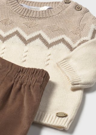 Mayoral Newborn Erkek Bebek Kazak Ve Pantolon Set Kahverengi