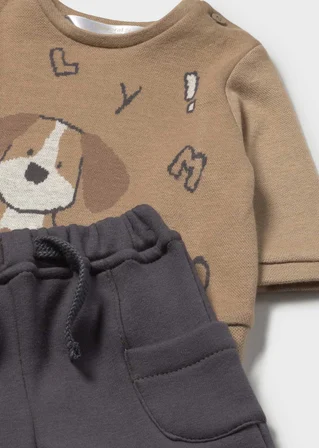 Mayoral Newborn Erkek Bebek Pantolonlu Takım Kahverengi