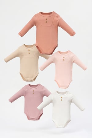Kız Bebek Uzun Kol Çıtçıtlı Body Seti Pembe