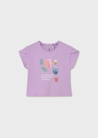 Mayoral Kız Bebek Baskılı Tshirt Mor