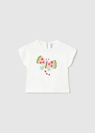 Mayoral Kız Bebek Baskılı Tshirt Beyaz