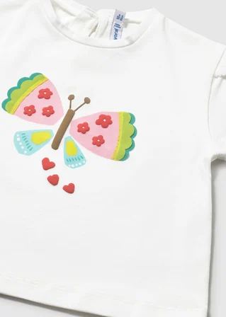 Mayoral Kız Bebek Baskılı Tshirt Beyaz