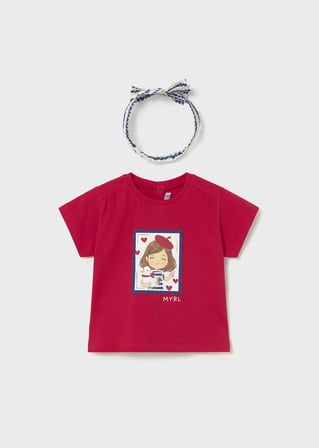 Mayoral Kız Bebek Saç Bantlı Tshirt Kırmızı